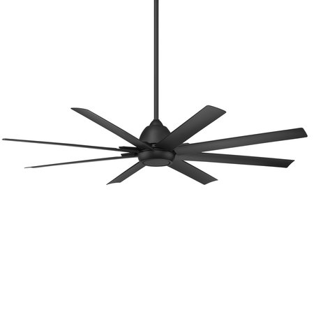 WAC Mocha XL Indoor and Outdoor 8-Blade Smart Ceiling Fan 66in Matte Black with Remote Control F-064
